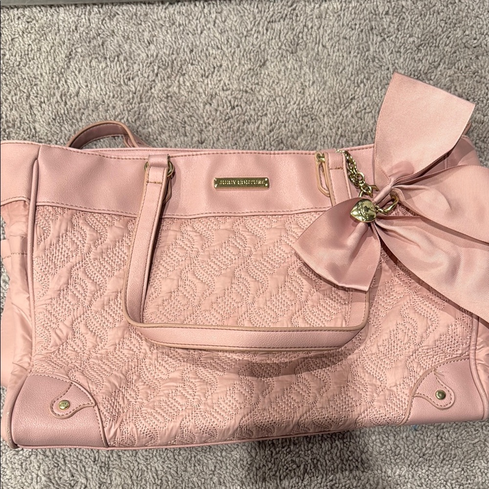 Juicy Couture Pink diaper bag with Bow Accent